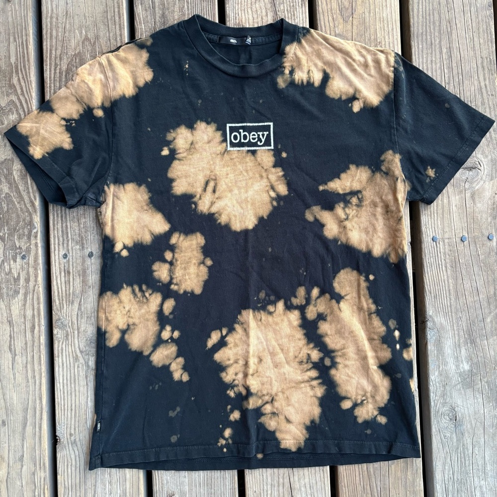 Obey Black and Bleach Tie-Dye T-Shirt